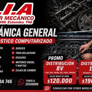 Pieza gráfica de mecánica general y diagnóstico computarizado