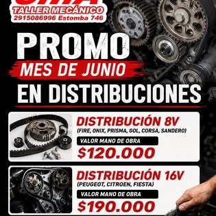 Pieza gráfica de distribución 8V y 16V