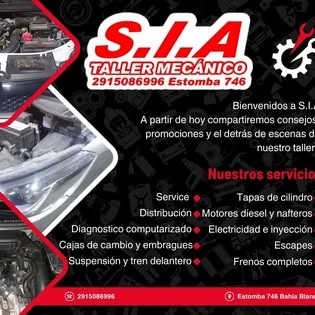 Pieza gráfica de S.I.A. con el listado de servicios del taller